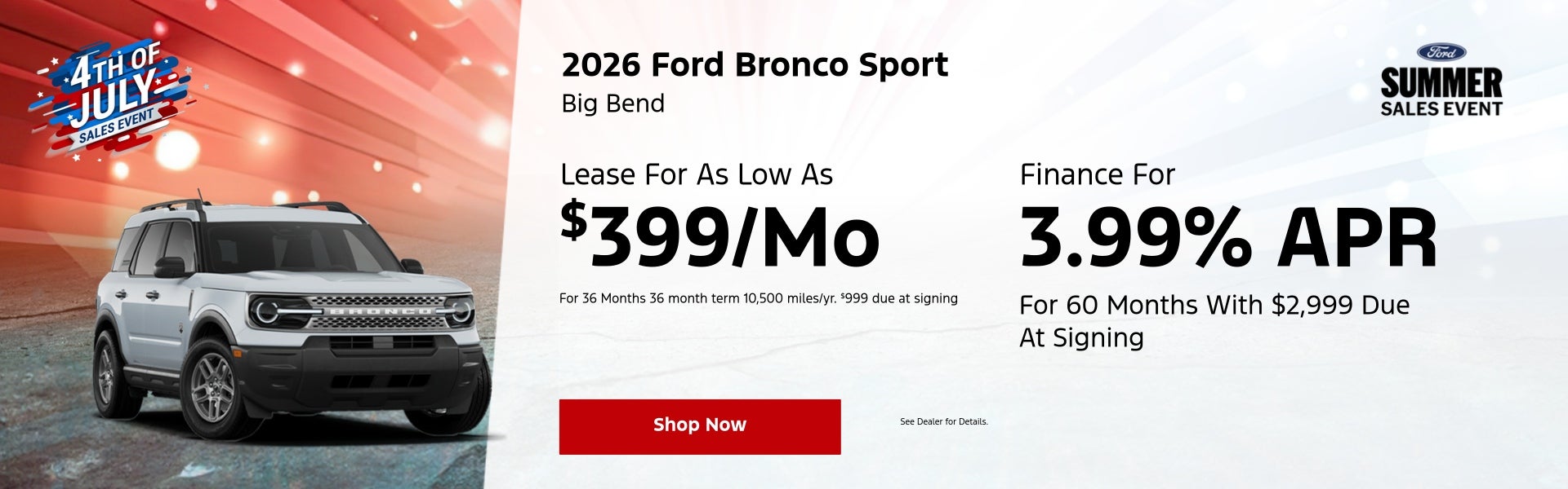 July Bronco Sport Special